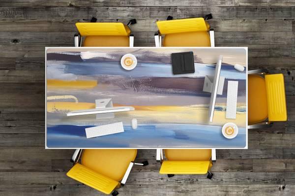Tischmatte Azzur Braun - Polyester PVC - 90 x 45 x 1 cm