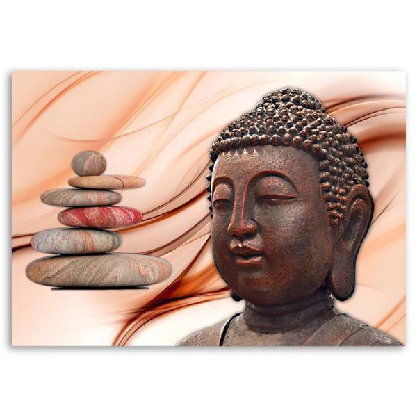 Wandbild Buddha Steine Zen Spa Feng Shui 120 x 80 cm