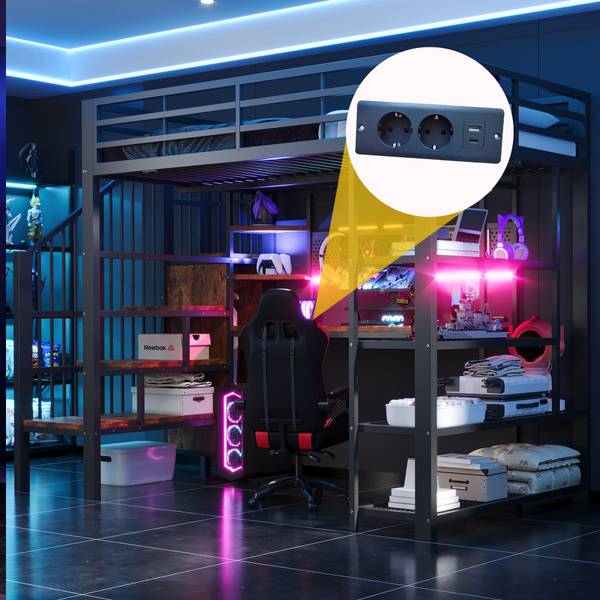Hochbett K-2043 Schwarz