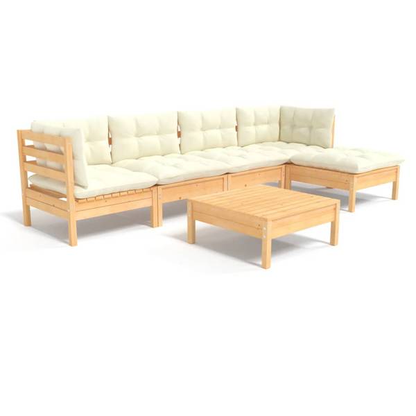 Garten-Lounge-Set 3012438 (6-teilig) Braun - Creme - Weiß