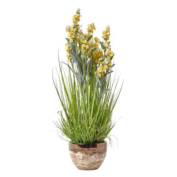Kunstblumen Lavendel Gelb - Polyester PVC - 25 x 66 x 66 cm