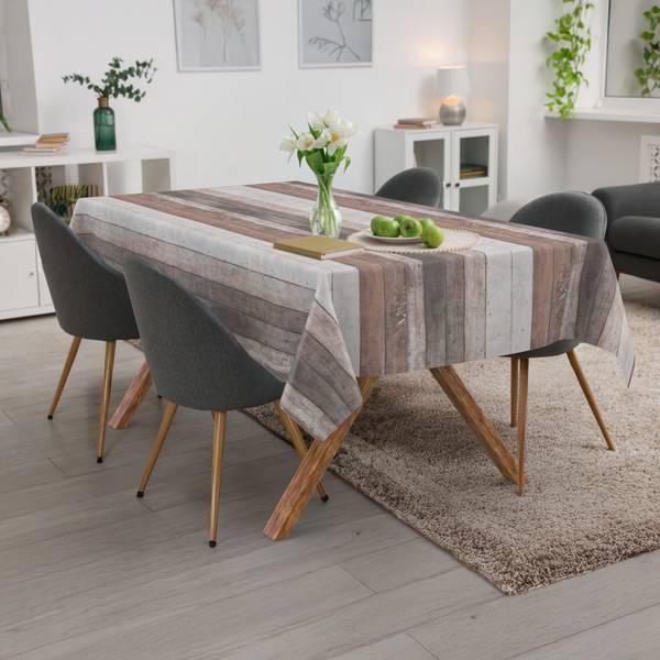Tischdecke Rustikal Holzdesign E 140 x 180 cm