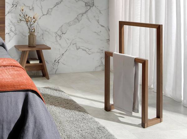 Valet de chambre 7104 Marron - Noyer - Zinc - 48 x 90 x 25 cm