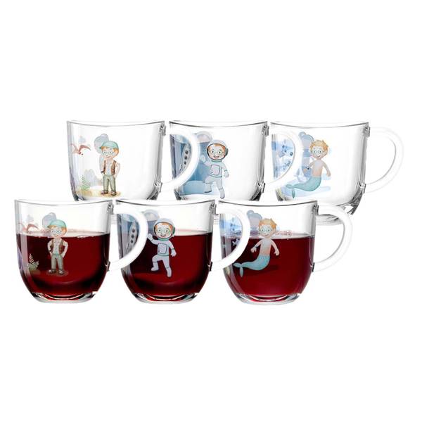 Kindertassen Bambini Avventura 6er Set Glas - 9 x 10 x 10 cm