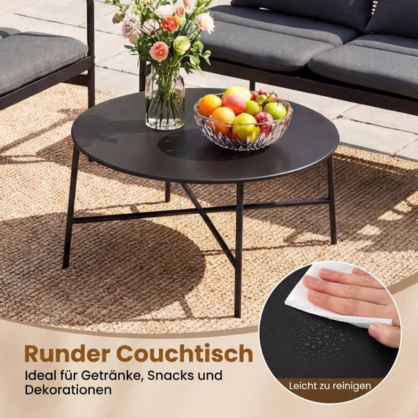 Gartenmöbel Set ZB34984SD 4-tlg. Grau - Rattan - 73 x 77 x 112 cm