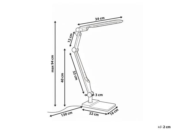 Bureaulamp PEGASI zwart - zilver