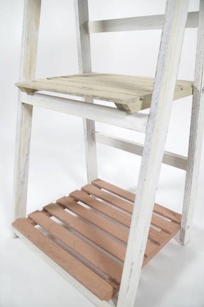 Leiterregal STEP STYLE Weiß - Holzwerkstoff - 34 x 112 x 41 cm