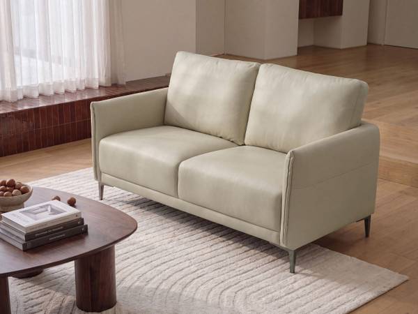 2-Sitzer Sofa CILENS Beige - Silber - Textil - 152 x 93 x 83 cm
