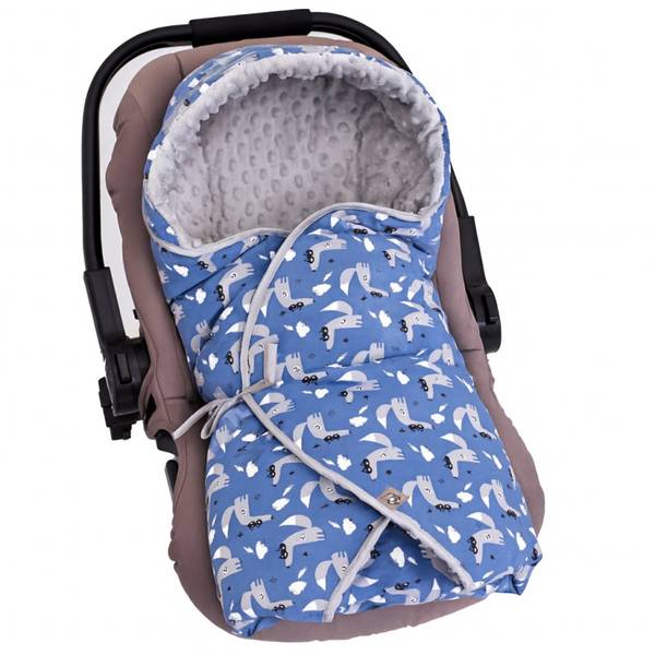 Einschlagdecke Tiny Blau - Textil - 80 x 2 x 80 cm