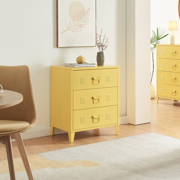 Commode métallique Hämeenlinna Jaune - 60 x 72 cm