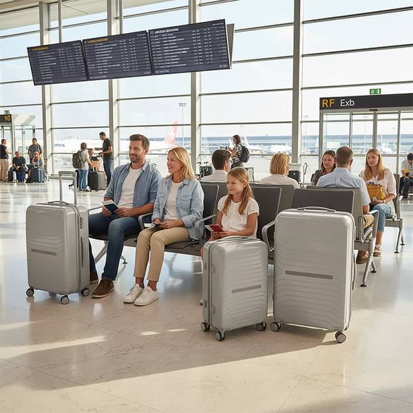 Kofferset 3-teilig Beige - Schwarz - Kunststoff - 48 x 75 x 29 cm