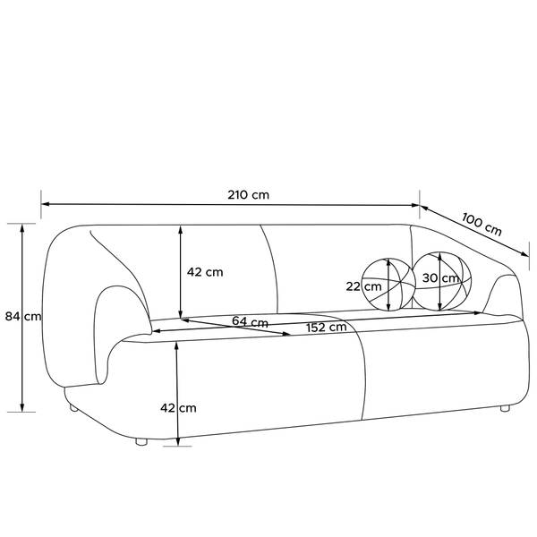 Canapé individuel VIRA Blanc - Gamme chenille