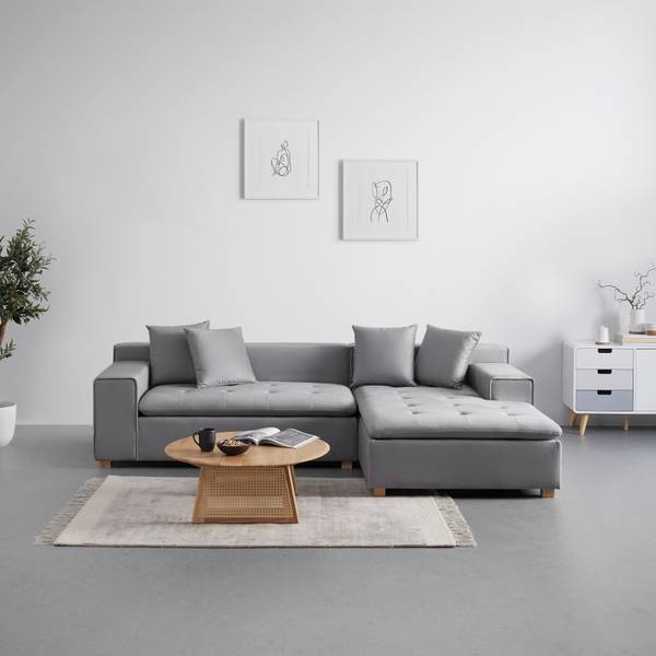 Ecksofa AVA Grau - Textil - 251 x 62 x 154 cm