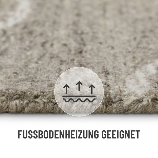 Kurzflorteppich Hamptons FORTYONE Grau - Wolle - 180 x 2 x 180 cm