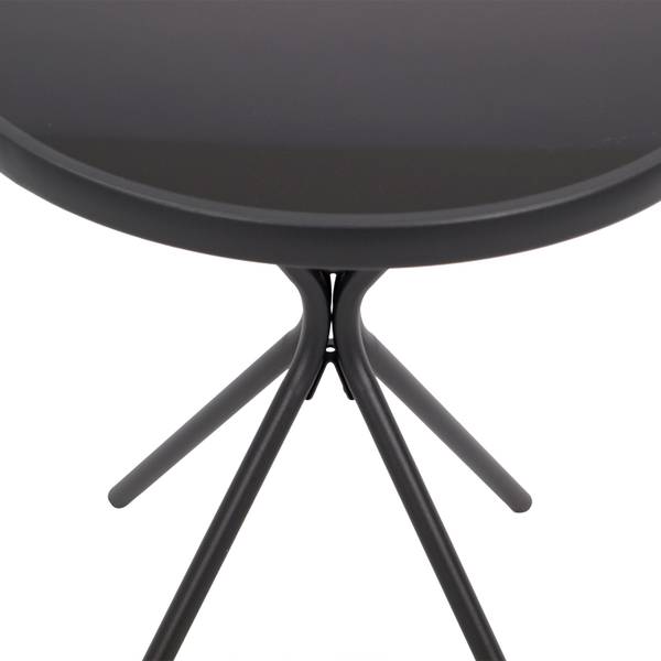 Garnitur MILANO (3-teilig) Anthrazit - Schwarz - Grau - Glas - Metall - Kunststoff