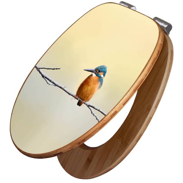 WC-Sitz mit Absenkautomatik Pause Orange - Bambus - Holzwerkstoff - 38 x 5 x 49 cm