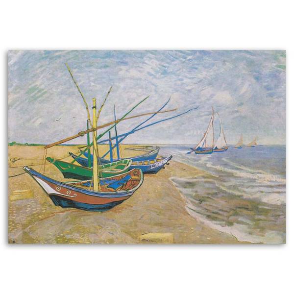 Wandbild fischerboote am strand 60 x 40 cm