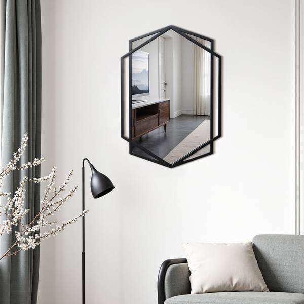 Wandspiegel HTA0121 Schwarz - Glas - 3 x 71 x 49 cm