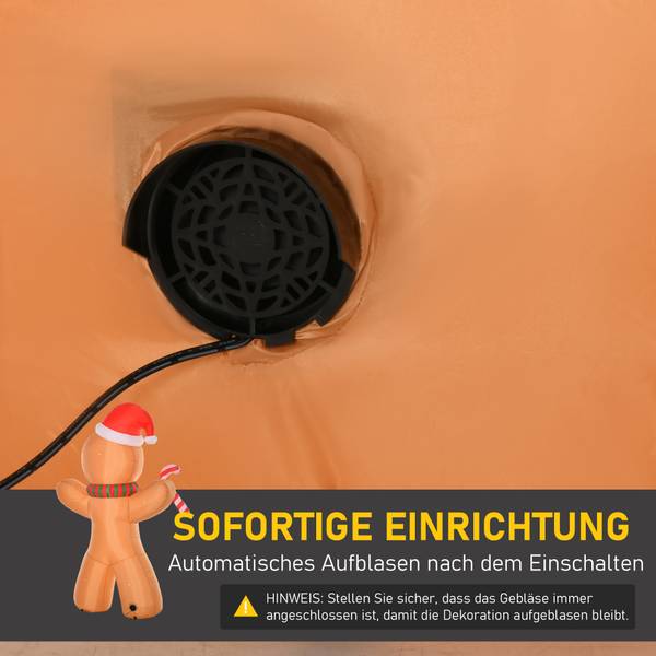 Décoration de Noël gonflable 844-380V90 Jaune - Textile - 65 x 240 x 170 cm