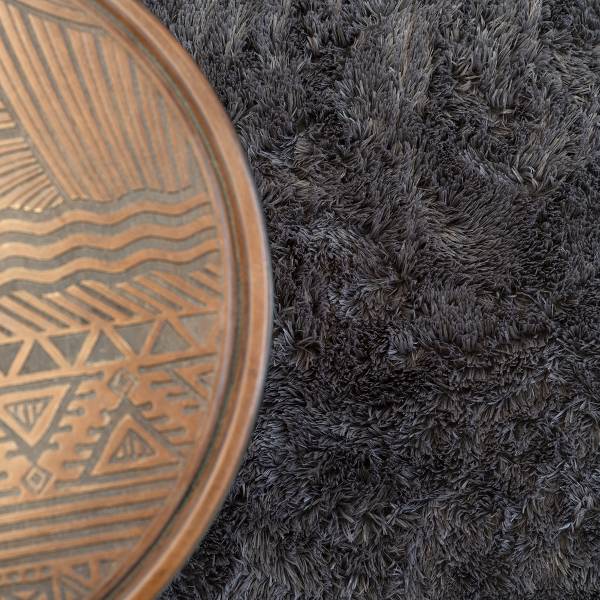 Hoogpolig Tapijt Fluffy Shaggy grijs - polyester - 120 x 1 x 160 cm