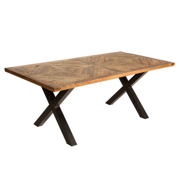 Esstisch INFINITY HOME Braun - Mango - Eisen - 200 x 76 x 100 cm