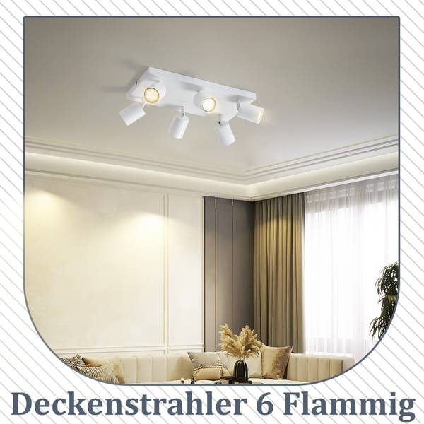 Deckenlampe Mory Weiß - 20 x 40 cm