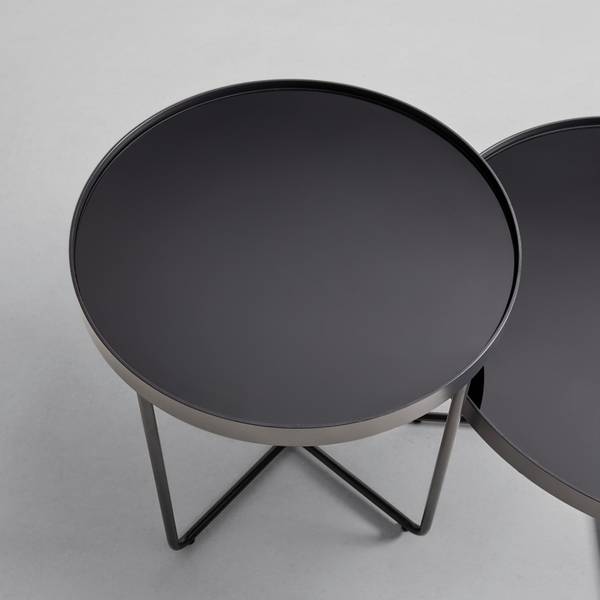 Couchtisch EMMY Schwarz - Glas - Metall - 55 x 55 x 55 cm