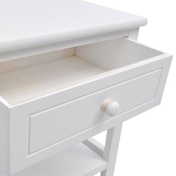 Nachttische M638792 Weiß - Massivholz - 29 x 42 x 40 cm