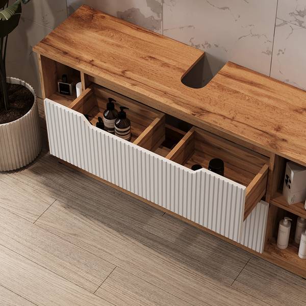 Meuble sous vasque simple Lotta 58674 Blanc pur