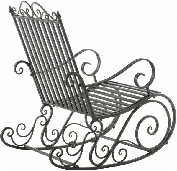Gartenschaukelstuhl Smilla Grau - Metall - 56 x 94 x 90 cm