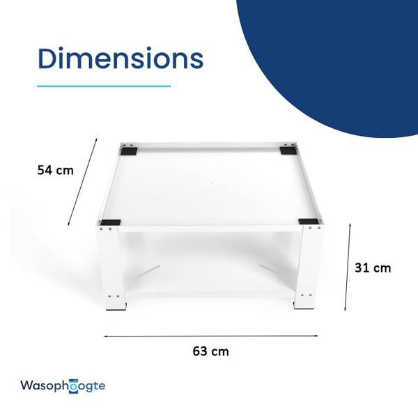 Waschmaschinen Untergestell Ecoslim Weiß - Metall - 63 x 31 x 54 cm