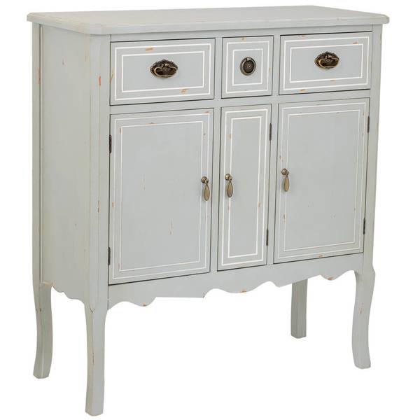 Buffet Salazar Gris - Bois massif - 90 x 9 x 38 cm