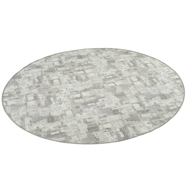 Velour Teppich Strong Trend Rund Grau - Textil - 100 x 1 x 100 cm