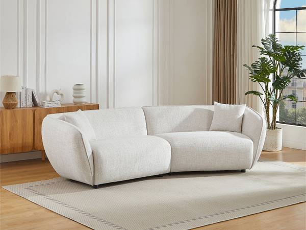 Sofa ohne Schlafmöglichkeit LUCAMO Beige - Textil - 95 x 73 x 248 cm