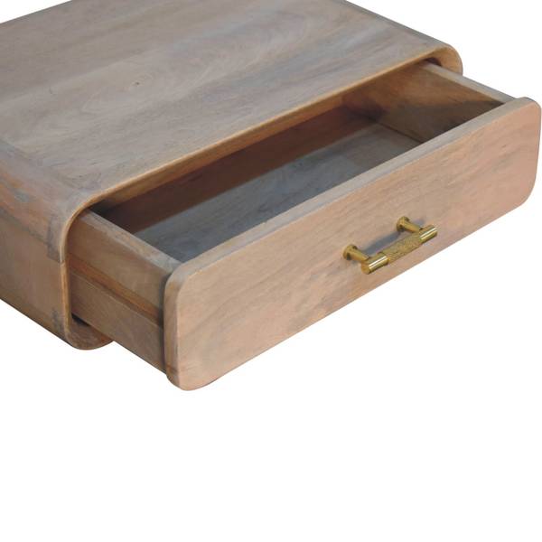 Table de Chevet  Sonoma Beige - Manguier - Laiton - 50 x 15 x 32 cm