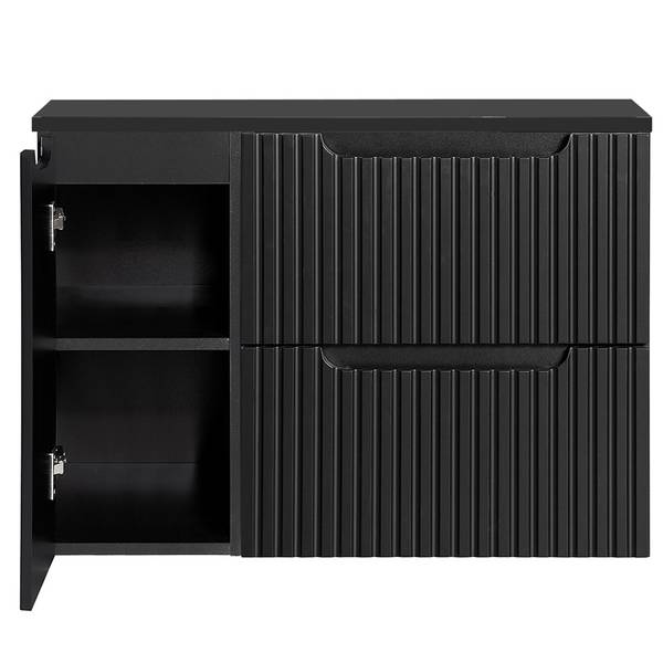 Waschbeckenschrank NEWPORT-56-68 Schwarz - Holzwerkstoff - 90 x 60 x 40 cm
