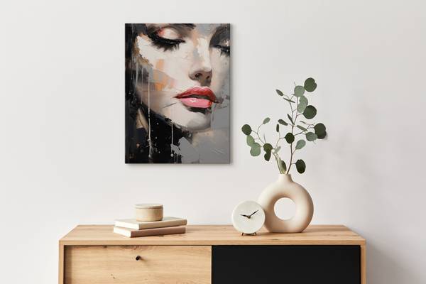 Tableau PORTRAIT De Femme Abstraction 60 x 90 x 90 cm