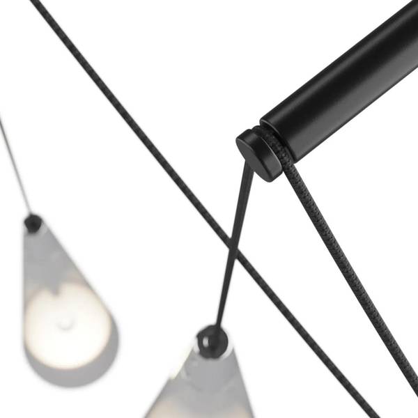 Wandleuchte Modern Jo Schwarz - Silber - Aluminium - 49 x 229 x 39 cm