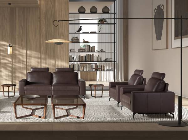 3-Sitzer Relaxsofa, Braun Breite: 206 cm