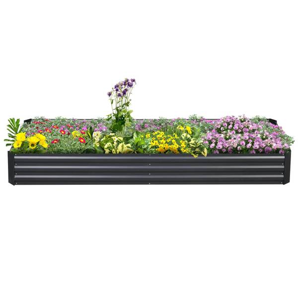 Hochbeet BB5495 Grau - Metall - 91 x 30 x 241 cm