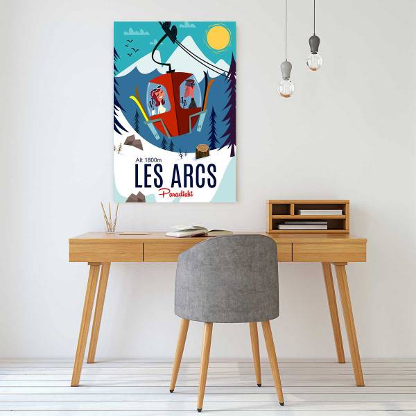 Tableau  paradiski les arcs 60 x 90 x 4 cm - Fibres naturelles