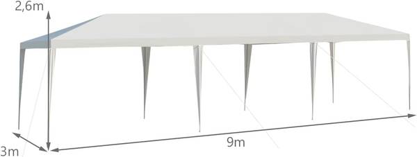 Tonnelle de Jardin AB5156FR Blanc - Textile - 300 x 260 x 900 cm