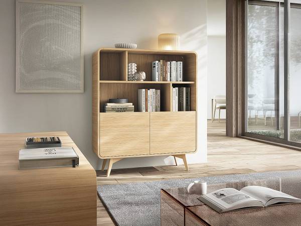 Bücherregal JALEMO Beige - Holz teilmassiv - 108 x 130 x 39 cm