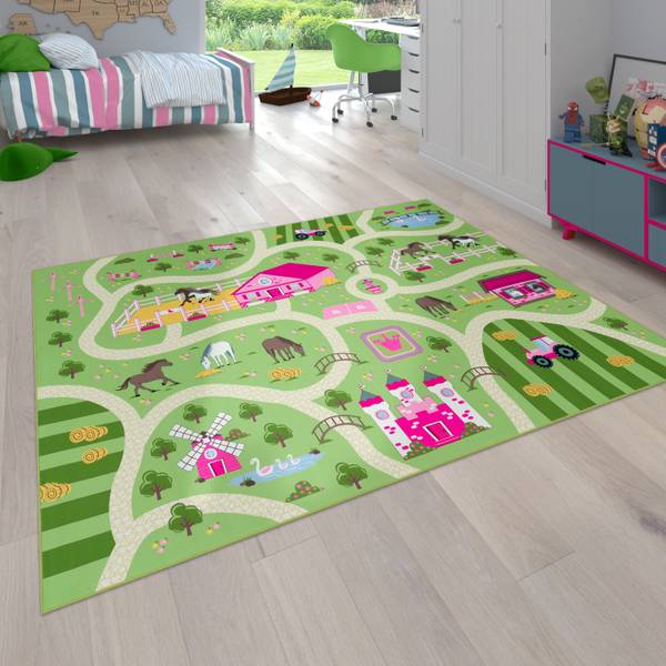 Kinderteppich Bino 560 Grün - Textil - 200 x 200 cm