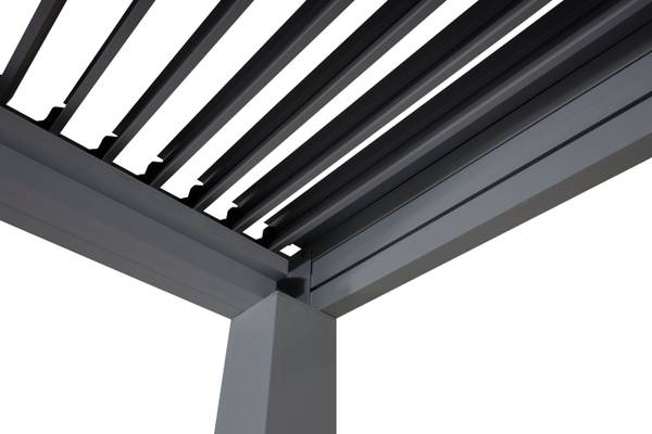 Pergola L46 Grau - Aluminium - Stahl - 300 x 220 x 300 cm