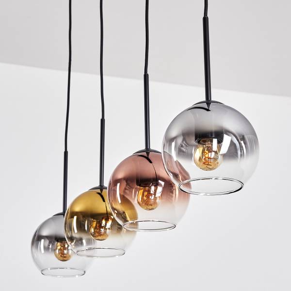 Pendelleuchte Cesaro Gold - Grau - Metall - 10 x 148 x 92 cm