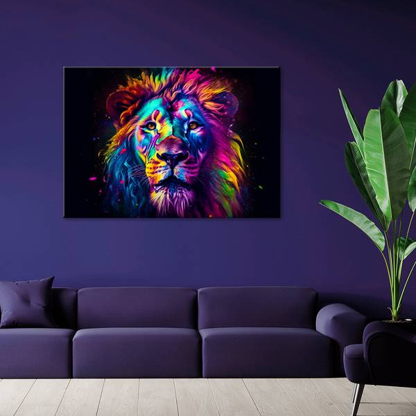 Wandbild löwenporträt ai 90 x 60 cm