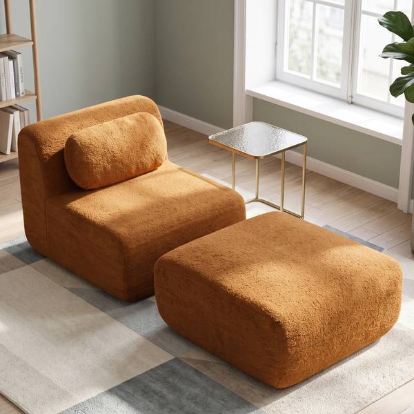 Modulares Sofa Mir-Edg Braun - Textil - 79 x 71 x 177 cm