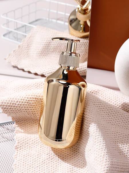 Zeepdispenser Glam goud - kunststof - 8 x 19 x 8 cm