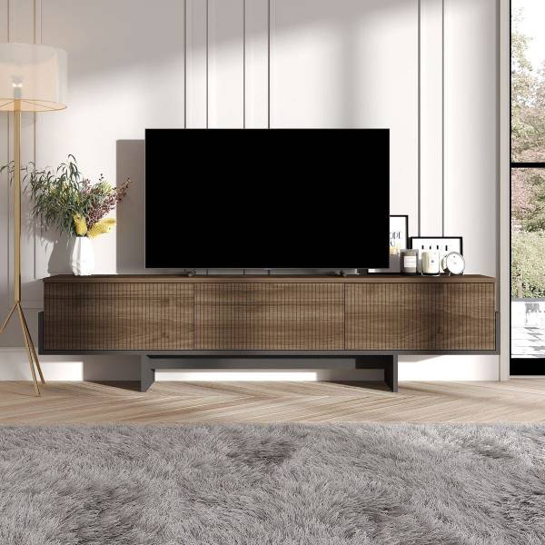 TV-Möbel HELYO Schwarz - Braun - Holzwerkstoff - 30 x 45 x 180 cm